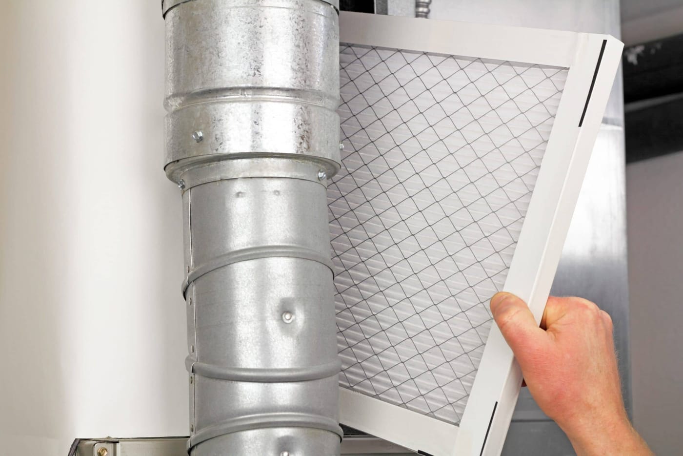 Clean pleated air filter ready for installation